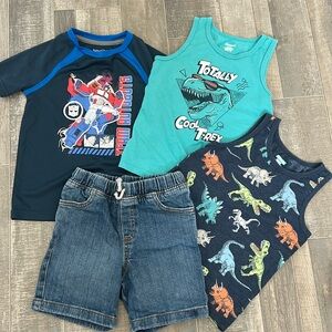 4T boys bundle summer denim shorts tank tops and tshirt
